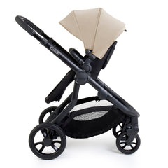 iCandy Orange 4 Combo Bundle - Latte - side view of the parent-facing pushchair