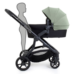 iCandy Orange 4 Combo Bundle - Pistachio - showing the pram with the integrated ride-on board