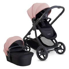 iCandy Orange 4 Combo Bundle - Rose - showing the carrycot and parent-facing pushchair