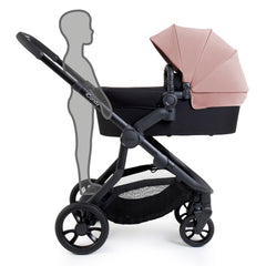 iCandy Orange 4 Combo Bundle - Rose - showing the pram with the integrated ride-on board