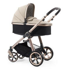 BabyStyle Oyster 3 LUXURY Bundle with Maxi-Cosi Pebble 360 Pro (Creme Brulee) - showing the carrycot and chassis together as the pram