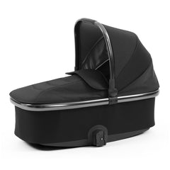 BabyStyle Oyster 3 Carrycot Carbonite - shown with hood and apron