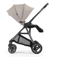 BabyStyle Oyster Gravity+ Stroller - Stone - side view, parent-facing