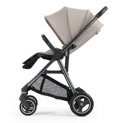 BabyStyle Oyster Gravity+ Stroller - Stone - side view, forward-facing