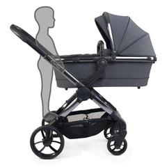 iCandy Peach 7 Pram - Dark Grey - showing the pram`s integrated ride-on board