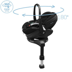 Maxi-Cosi Pebble 360 Pro² & FamilyFix 360 Pro ISOFIX Base - Twillic Black, showing the seat`s rotating function