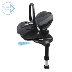 Maxi-Cosi Pebble 360 Pro² & FamilyFix 360 Pro ISOFIX Base - Twillic Graphite, showing the car seat`s sliding function