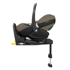 Maxi-Cosi Pebble 360 Pro² & FamilyFix 360 Pro ISOFIX Base - Twillic Truffle, showing the car seat fully reclined