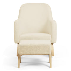 Ickle Bubba Roxby Nursery Chair with Stool - Cloud - front view