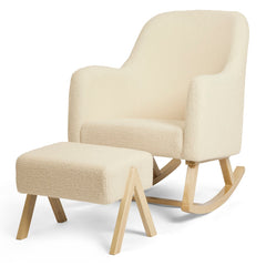 Ickle Bubba Roxby Nursery Chair with Stool - Cloud - quarter view