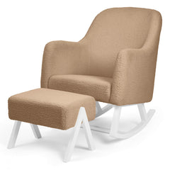 Ickle Bubba Roxby Nursery Chair with Stool - Mocha - quarter view