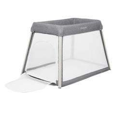 Ickle Bubba Scout Travel Cot & Playpen - Ash Grey - showing the playpen`s side opening