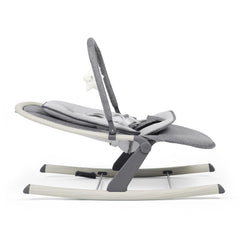 Ickle Bubba Stella Rocker - Ash Grey, side view shown reclined