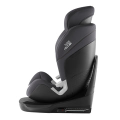 Britax Swivel 360 Rotating Car Seat - Midnight t Grey - side view, booster seat upright