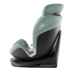 Britax Swivel 360 Rotating Car Seat - Jade Green - side view, booster seat reclined