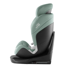 Britax Swivel 360 Rotating Car Seat - Jade Green - side view, booster seat upright