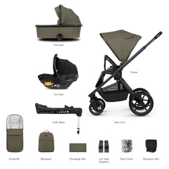 Venicci Tinum EDGE 3-in-1 Travel System included items - Moss