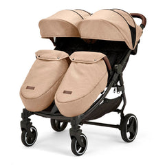 Ickle Bubba VENUS PRIME Double Stroller Bundle - Black/Biscuit/Tan