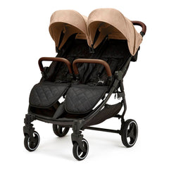 Ickle Bubba VENUS PRIME Double Stroller Bundle - Black/Biscuit/Tan