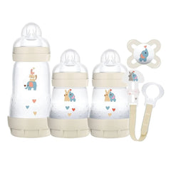 MAM Welcome to the World Set Unisex - showing the included bottles and dummy