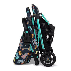 Cosatto Woosh 4 Stroller - Diggin Dinos folded and free-standing