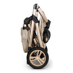 Cosatto Wow 3 Everything Bundle - Whisper side view, showing the pushchair folded and free-standing