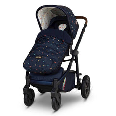 Cosatto Wow 3 Everything Bundle - Doodle Days - showing the pushchair with the footmuff