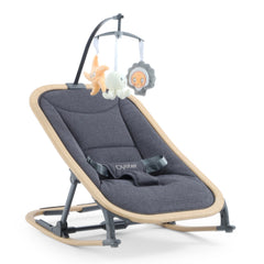 BabyStyle Oyster Rocker (Fossil) - showing the rocker with its included mobile